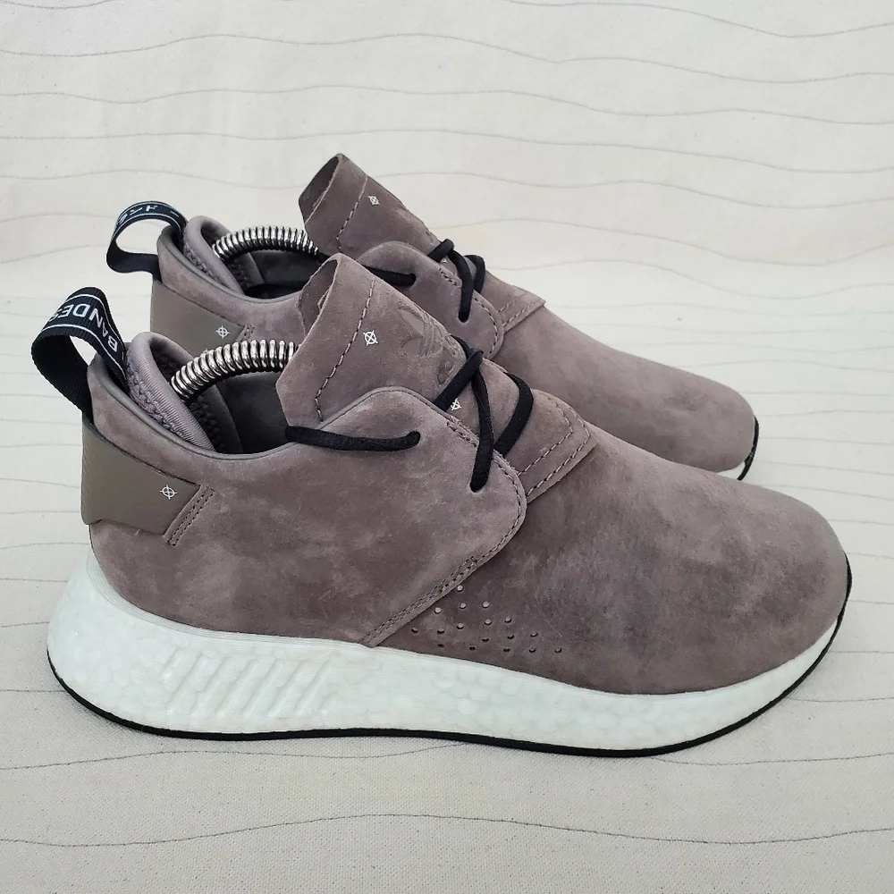 Adidas Mens NMD_C2 Boost Suede Sand/White Sneakers Shoes BY9913 Size 5